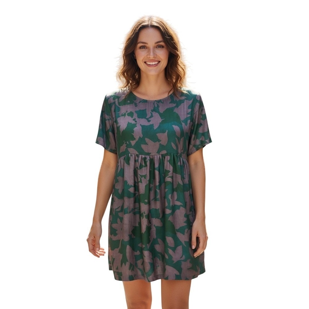 Entro Dress L Purple Babydoll Mini with Pockets Boho Softcore Streetwear